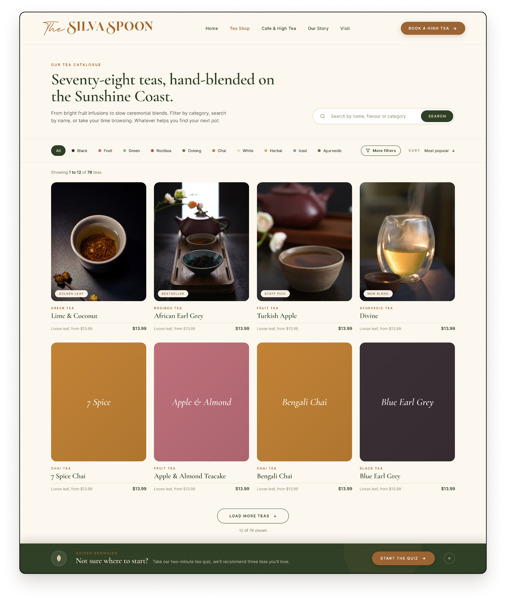 The Silva Spoon full tea catalogue page