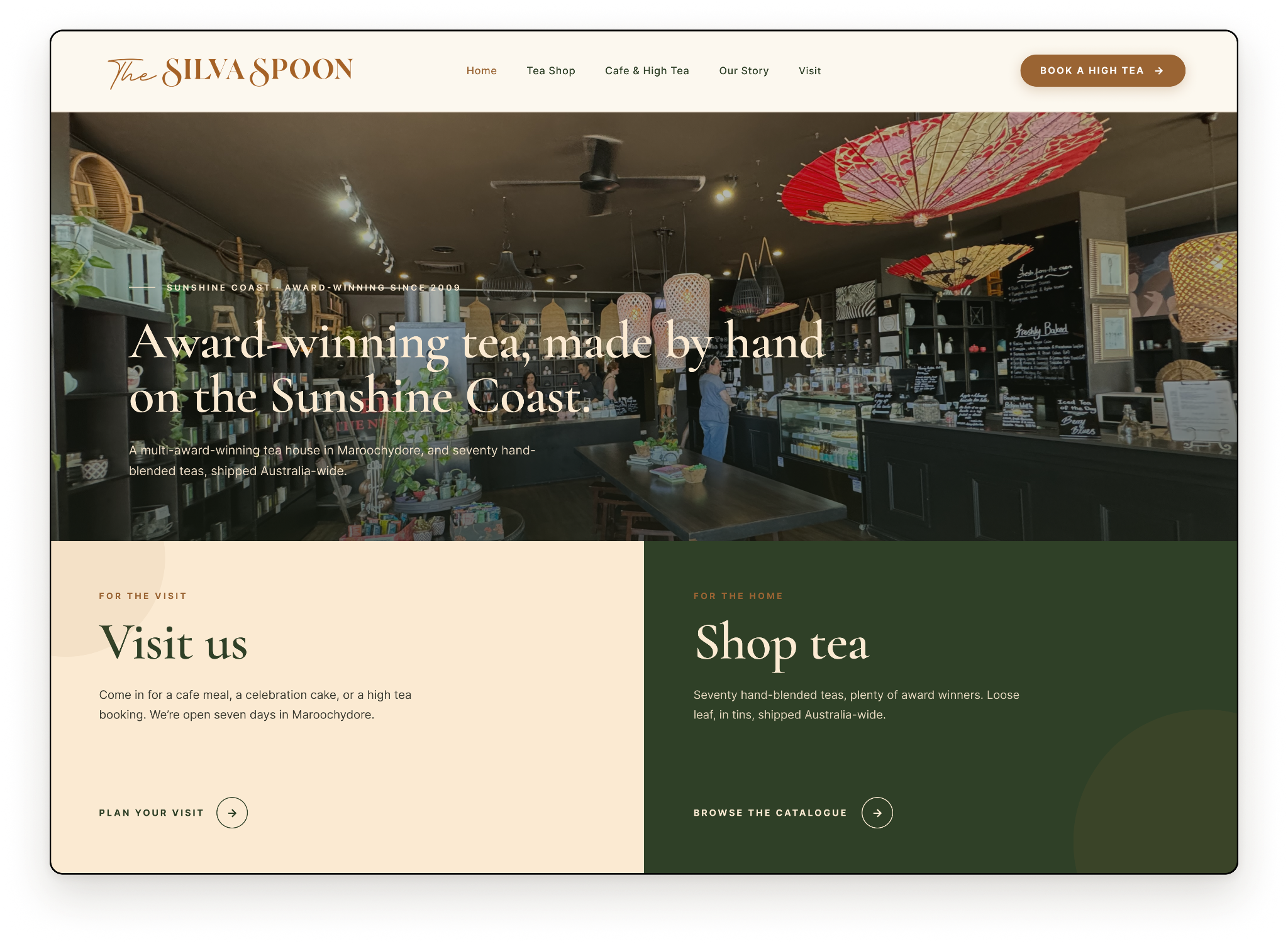 The Silva Spoon website redesign homepage