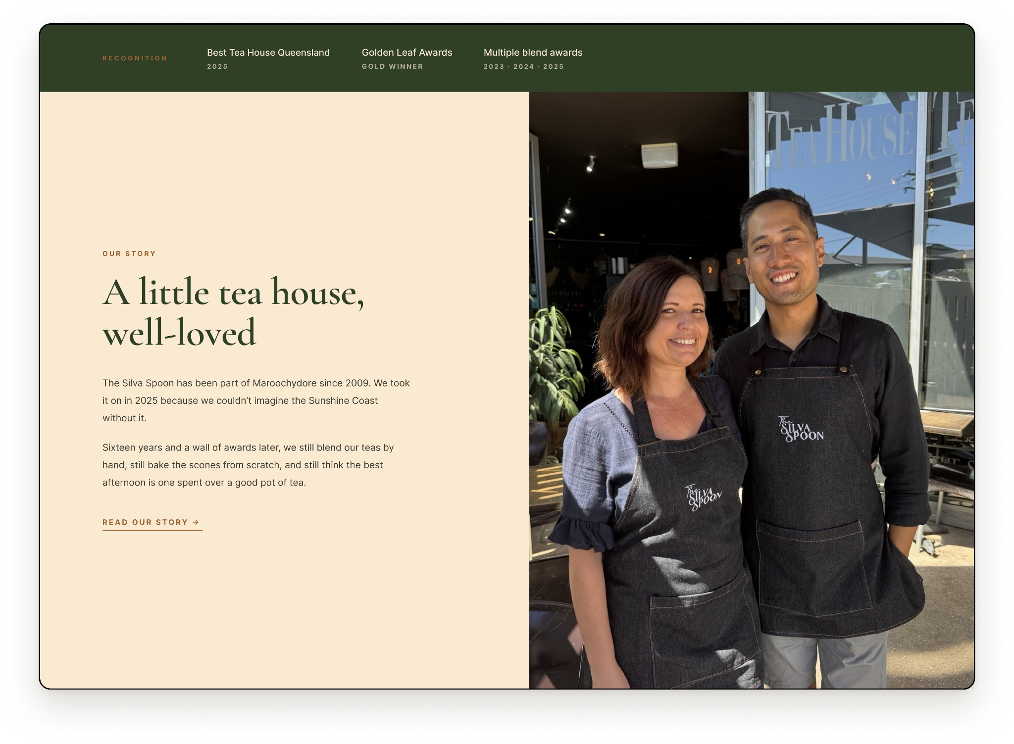 The Silva Spoon brand story section