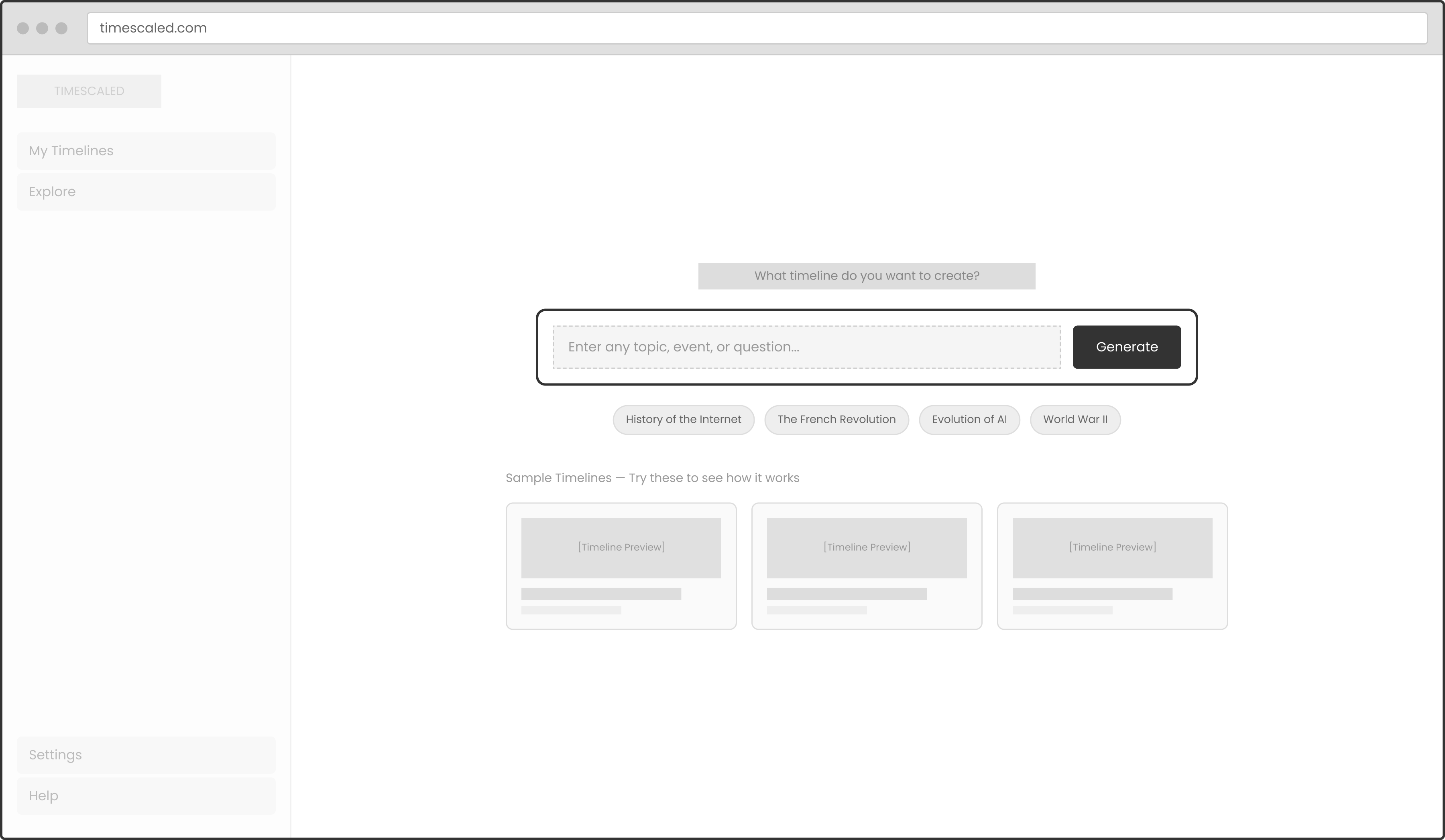 Landing Page Wireframe
